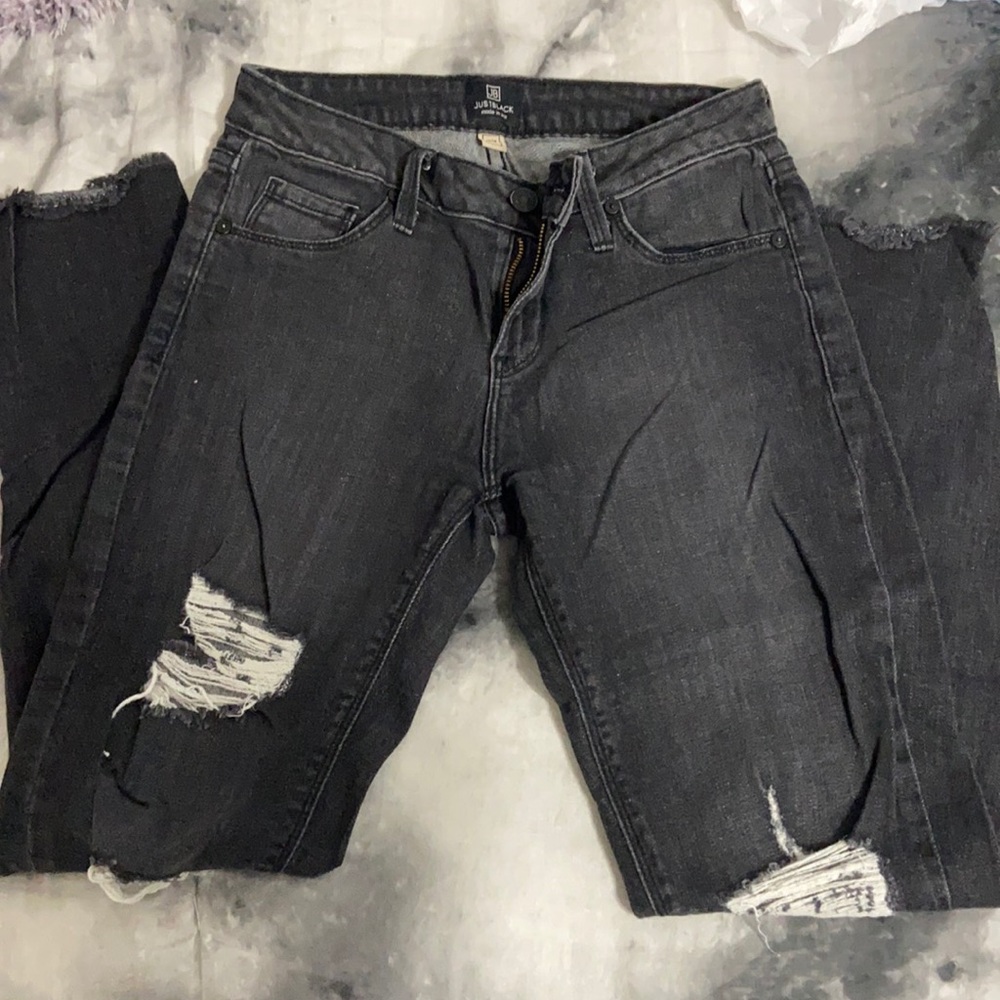 Just Black Distressed Skinny Jeans